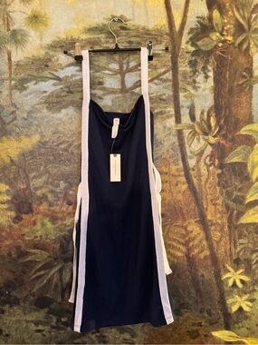 Anthropologie Navy Blue and White Striped Tank Dress